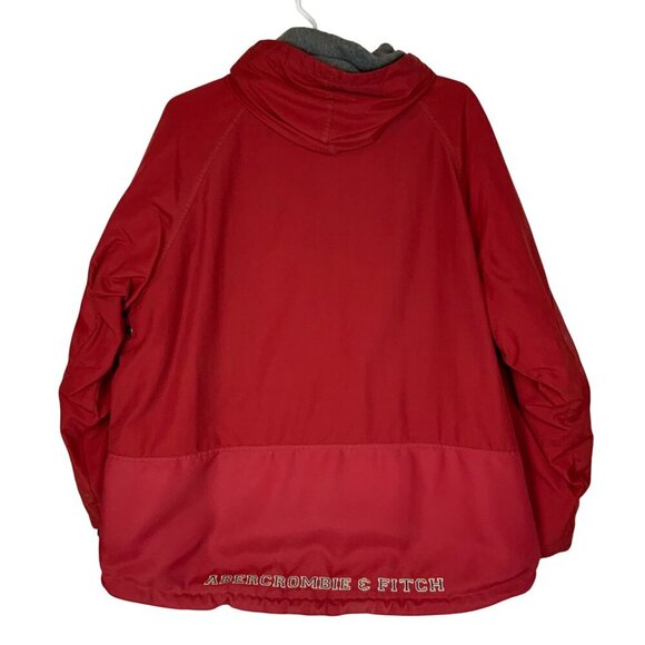Abercrombie & Fitch Mens Red 1/4 Zip Jacket XL Performance Gear Nylon Polyester - Picture 2 of 7